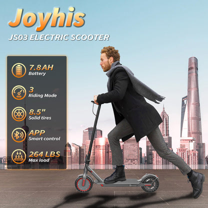Electric Scooter Adults, Powerful 350W E-Scooter, Max 19 Mph & 15-19 Miles Range Scooters, Folding Scooters with 8.5" Solid Tires, Commuting Scooter Kick Scooter with APP Control (JS03-21Miles-350W)
