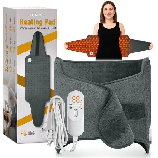 Heating Pad for Back Pain Relief, Wrap Around Heating Pad for Period Cramps, Large Moist Heat Pad for Full Body, Christmas Gifts for Women Men Mom Dad Lady Seniors, Stocking Stuffers for Adults