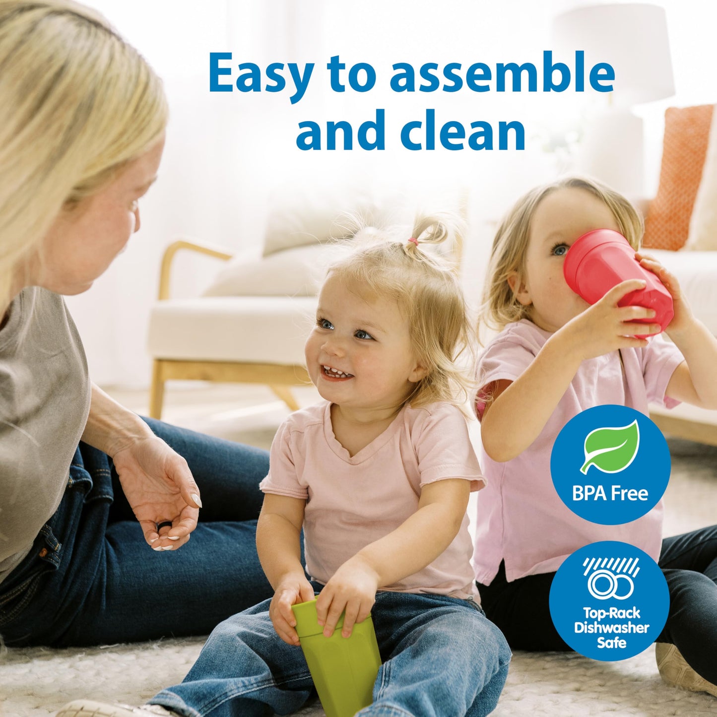 Dr. Brown's Milestones Cheers 360 Spoutless Transition Cup, Travel Friendly and Leak Free Sippy for Babies and Toddlers, Green and Pink, BPA-Free, 10 oz/300 mL, 9m+