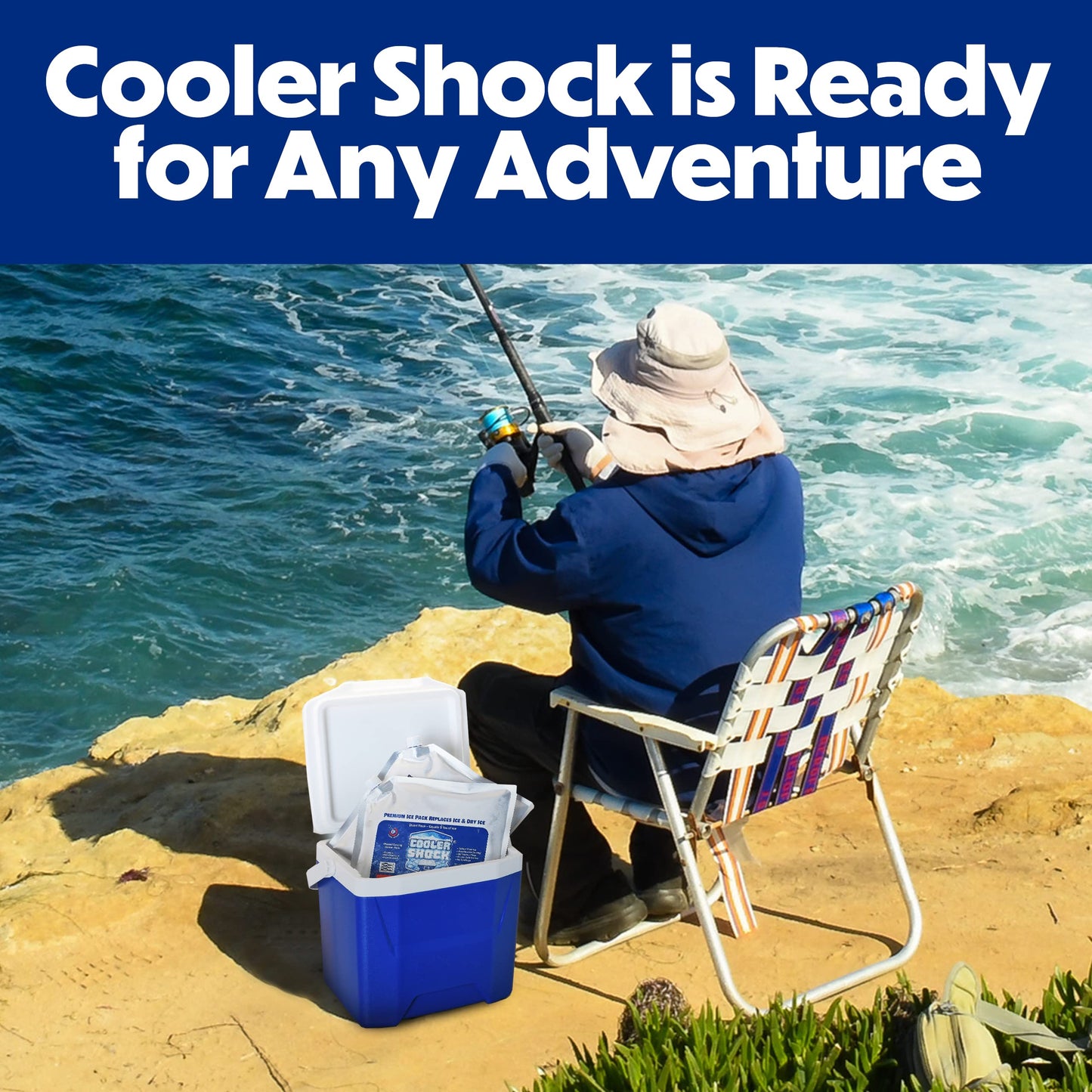 Cooler Shock Ice Packs for Cooler - Long Lasting Reusable Freezer Packs for Coolers - Cooler Ice Packs for Camping Gear, Fishing, Road Trips, Beach Must Haves, Medium