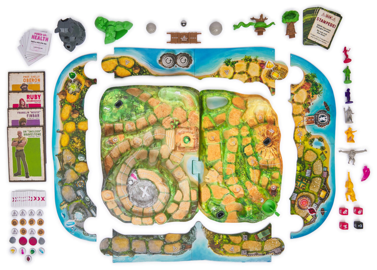 Spin Master Games, Jumanji Stampede, 3D Adventure Cooperative Board Game, for Fans of The Jumanji Movies, Face Off Against Jungle Emergencies, 2-4 Players, for Ages 8 & Up