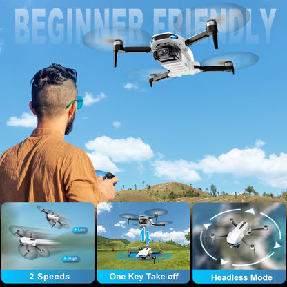 Drone with Camera for Adults, 2K HD GPS Drones with Auto Return, Follow Me, Circle Fly, Waypoint Fly, Optical Flow, Brushless Motor, Foldable 5G Transmission FPV Quadcopter