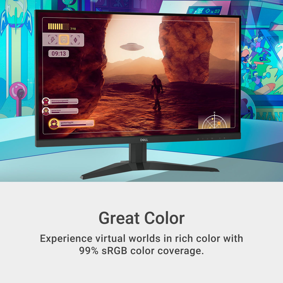 Dell G2725D Gaming Monitor - 27-inch QHD (2560x1440) up to 180 Hz, 2ms Response time, 99% RGB Display, DisplayPort/HDMI Connectivity, AMD FreeSync, Comfortview, Tilt Adjustable - Black