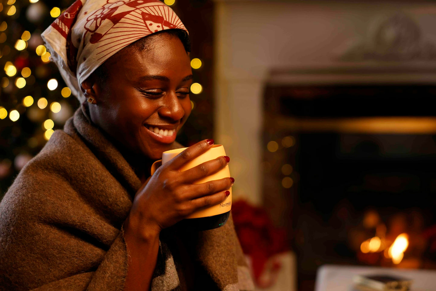 Nextmug - Temperature-Controlled, Self-Heating Coffee Mug (Burgundy - 14 oz.)