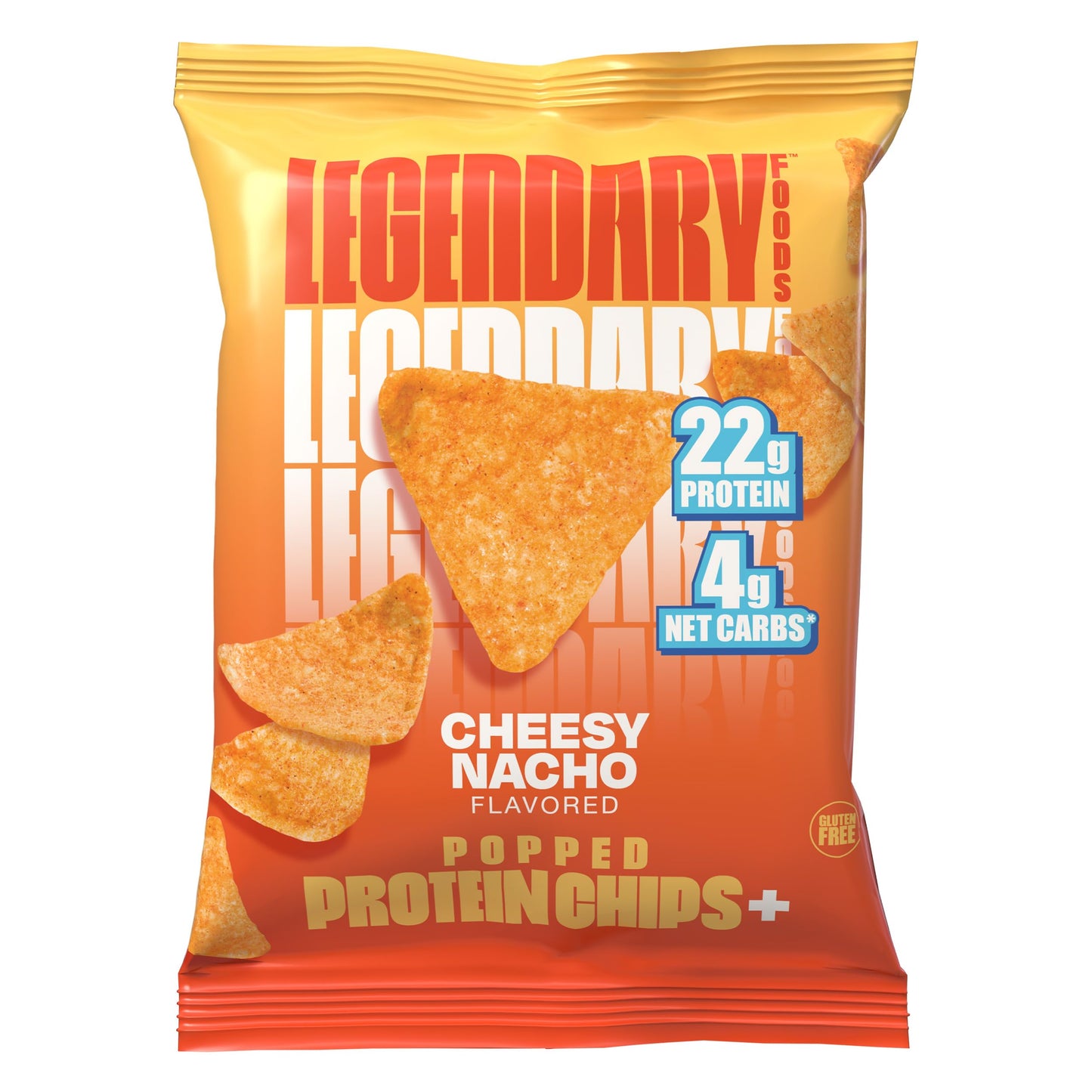 Legendary Foods Cheesy Nacho Protein Chips – Popped Tortilla Style – 22g High Protein, 4g Net Carbs, Low Sugar, Gluten Free, Keto Snack Packs – 10 Count – Healthy Crunchy Chips