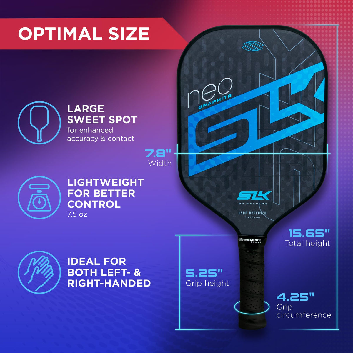 Selkirk Sport SLK Neo Graphite Pickleball Paddle Set of 2 | Designed in The USA | Graphite Paddles for Superior Power | Pickleball Starter Set