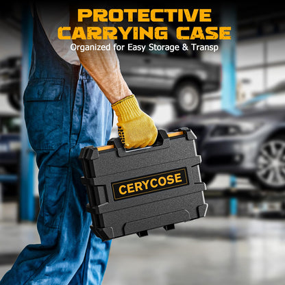 Cordless Impact Wrench 1/2 inch for Dewalt Battery 900FT-LBS with 6 Sockets and Durable Toolbox Brushless Impact Gun Includes LED Work Light (950Ft-lbs Wrench with 6 Sockets)