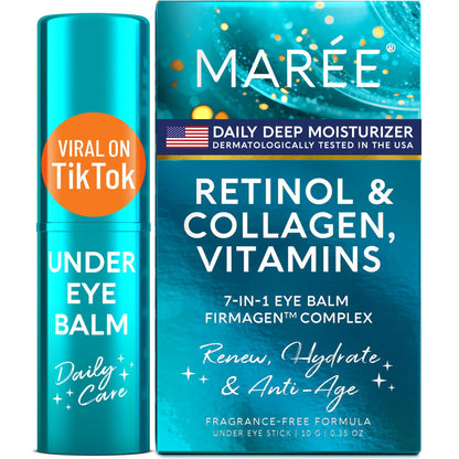 MAREE Under Eye Balm Stick with Retinol & Ceramide Complex - Facial Moisturizer for Dark Circles & Wrinkles - Under Eye Brightener Stick, Anti Wrinkle Hydrating Face Skincare