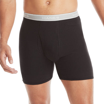 Hanes Mens Underwear Briefs, Cool Dri Moisture-wicking Cotton No-ride-up For Men, Multi-packs Available Boxer, 12 Pack - Black, Medium US