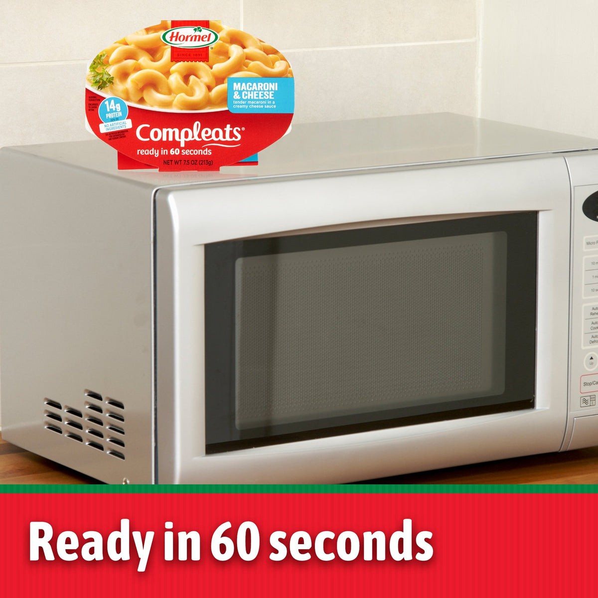HORMEL COMPLEATS Macaroni & Cheese Microwave Tray, 7.5 Ounces (Pack of 7)
