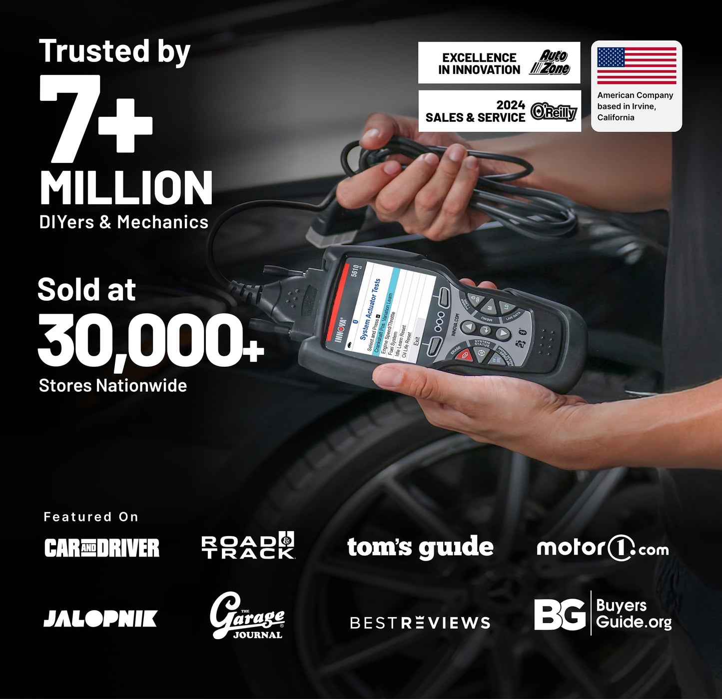 Innova 5610 OBD2 Bidirectional Scan Tool - Understand Your Vehicle, Pinpoint What's Wrong, and Complete Your Repairs with Less Headache, Updates Included, US-Based Technical Support