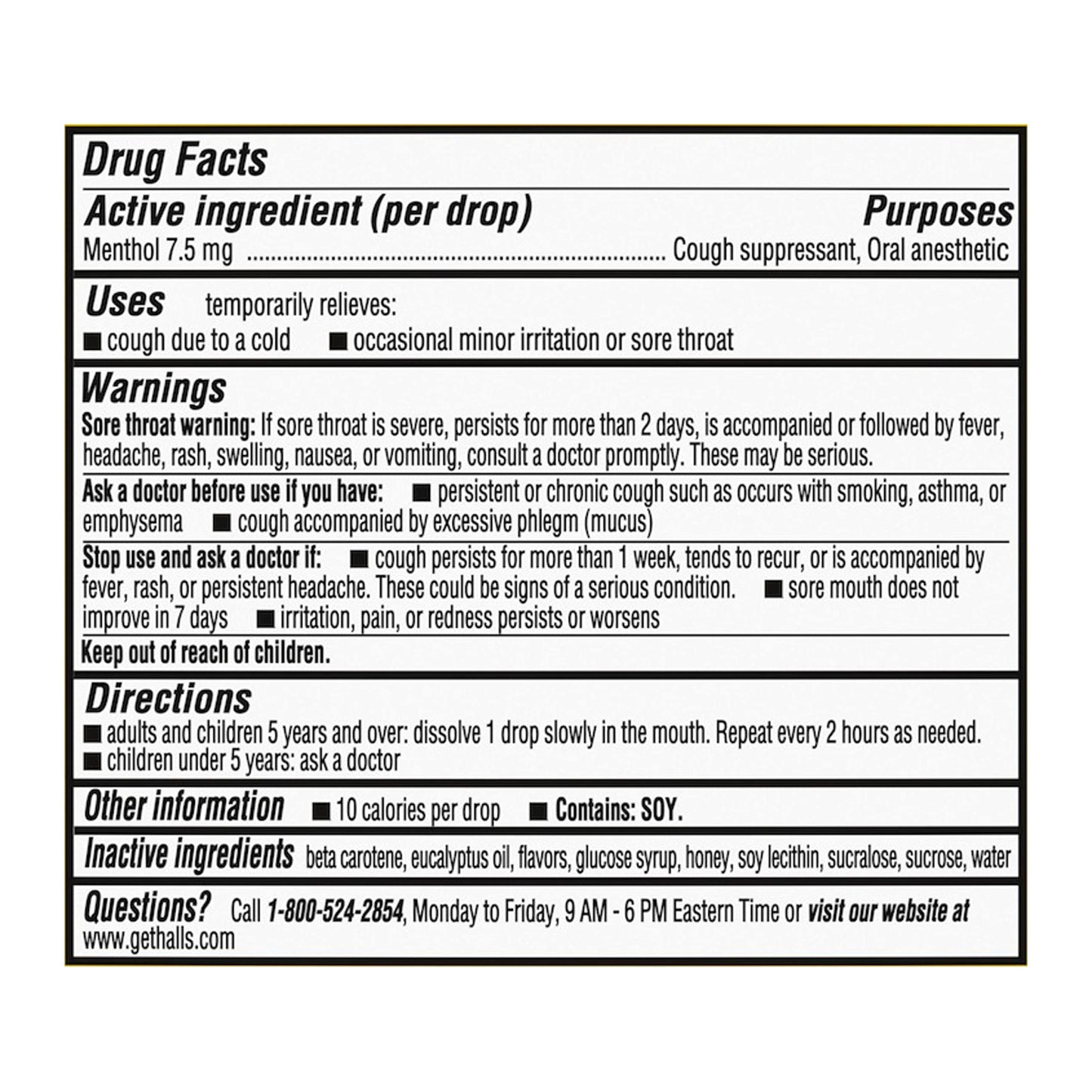 HALLS Relief Honey Lemon Cough Drops, Bulk Cough Drops, 250 Drops