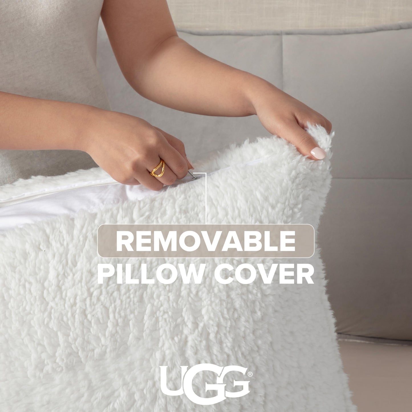 UGG Blissful Queen Comforter Set with 2 Pillow Shams, Reversible Quilted Bed Comforter, Ultra Warm Winter Bed Set, Down Alternative Bedding, Full/Queen Size, Seal Grey
