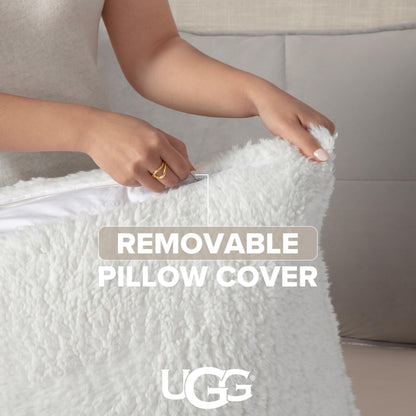 UGG Blissful Queen Comforter Set with 2 Pillow Shams, Reversible Quilted Bed Comforter, Ultra Warm Winter Bed Set, Down Alternative Bedding, Full/Queen Size, Seal Grey