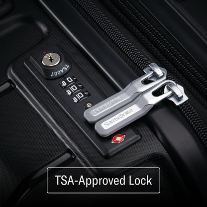 Samsonite Freeform 2-Piece Luggage Set - Carry-On & Large Checked Luggage with Dual Spinner Wheels - Durable Polypropylene Hardshell - TSA Lock, Airline-Approved - Expandable Hard Shell – Black