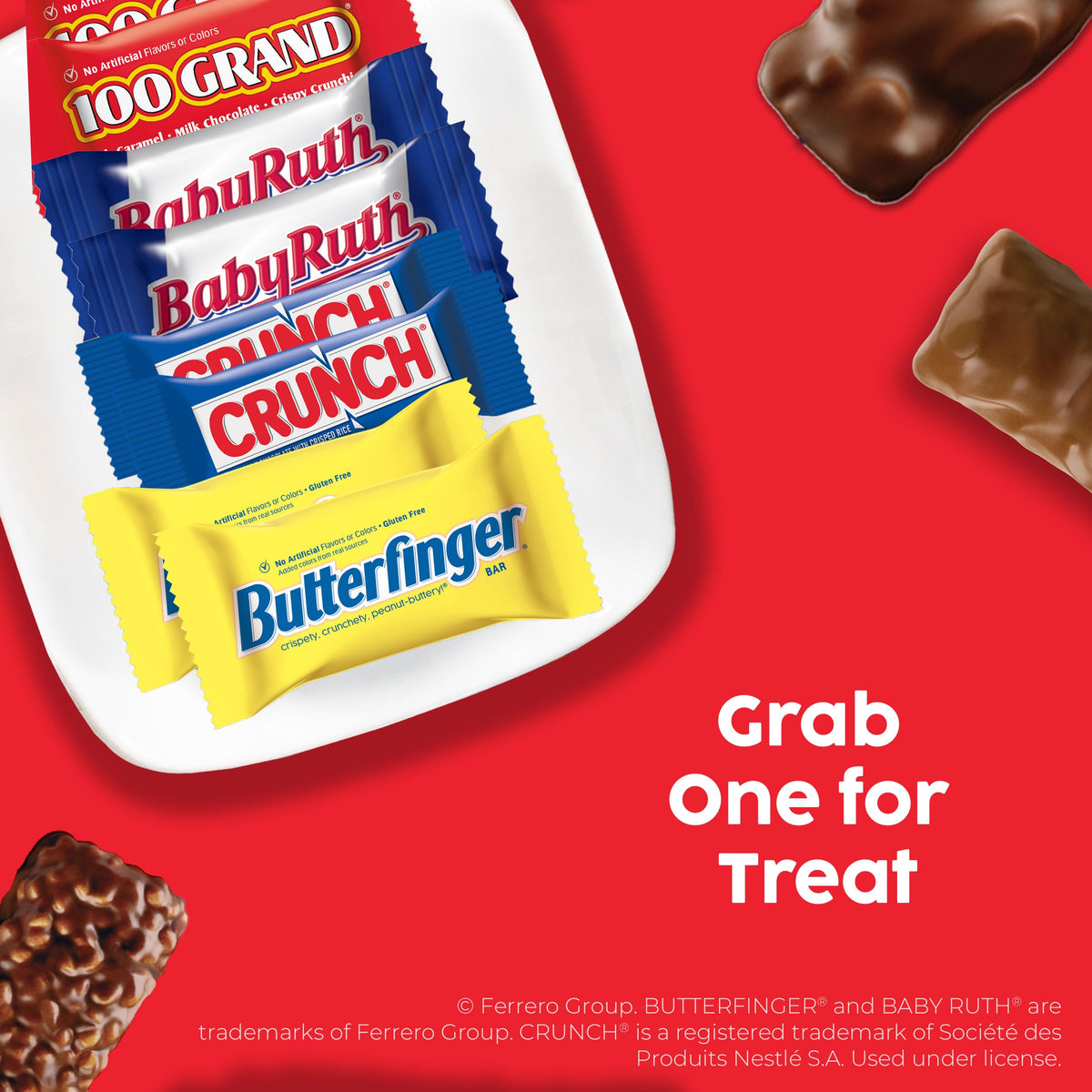 Butterfinger, CRUNCH, Baby Ruth, 100 Grand Mini and Fun Size Assorted Candy Bars, Bulk 80 Count Pack, 32.1 oz