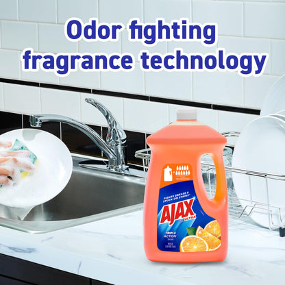 Ajax Ultra Liquid Dish Soap Orange Scent, Triple Action, 90 fl oz Bottle