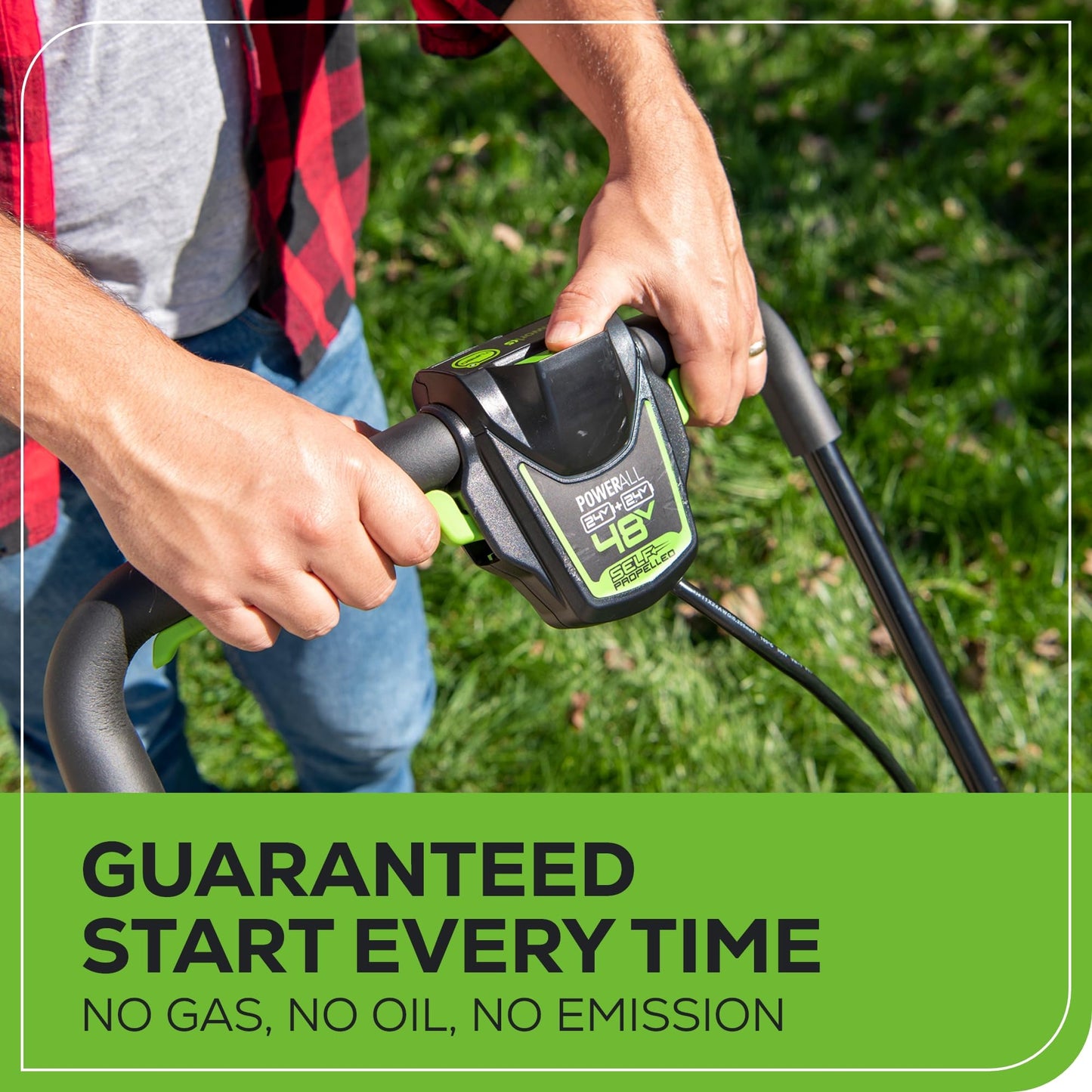 Greenworks 48V (2x24V) 20" Brushless Mower+12" String Trimmer +320CFM Blower,(2) 4.0Ah Batteries and 4A Dual Port Charger