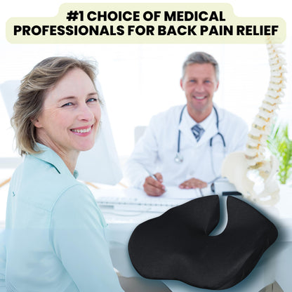 X Large Seat Cushions for Office Chairs– Pressure Relief Seat Cushion for Tailbone Pain, Back Pain, Coccyx & Sciatica Pain Relief Pillow – Office Chair Cushion with Extra Cover(Gray)