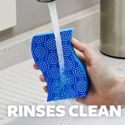 Scotch-Brite Scrub Dots Non-Scratch Scrub Sponge, Rinses Clean, For Washing Dishes and Cleaning Kitchen, 3 Scrub Sponges