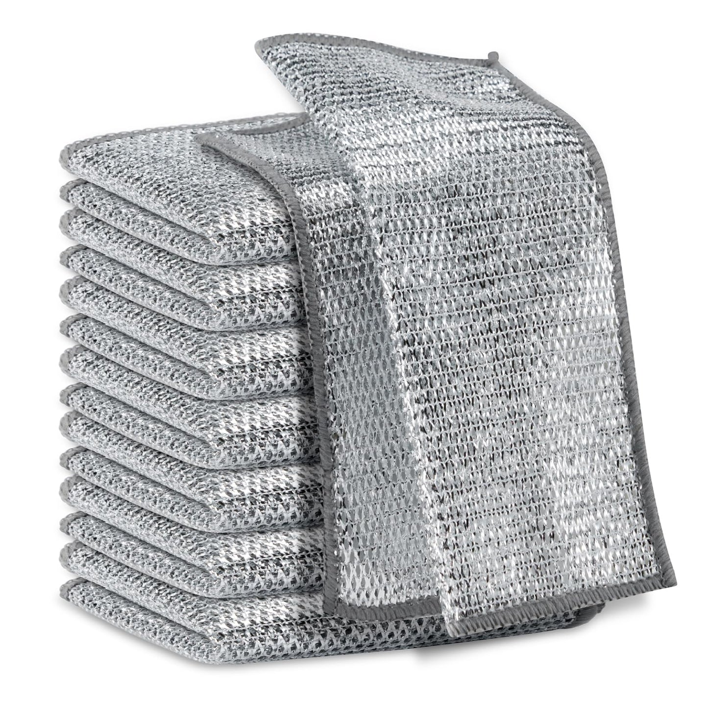 DyPinYise Multipurpose Wire Miracle Cleaning Cloths, Magnifying Wire Dishwashing Rags for Wet and Dry Mesh Microfiber Cleaning Cloth for Metal, Kitchen, Dishes