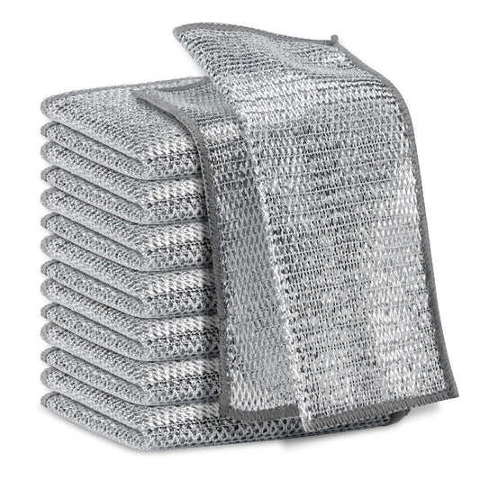 DyPinYise Multipurpose Wire Miracle Cleaning Cloths, Magnifying Wire Dishwashing Rags for Wet and Dry Mesh Microfiber Cleaning Cloth for Metal, Kitchen, Dishes