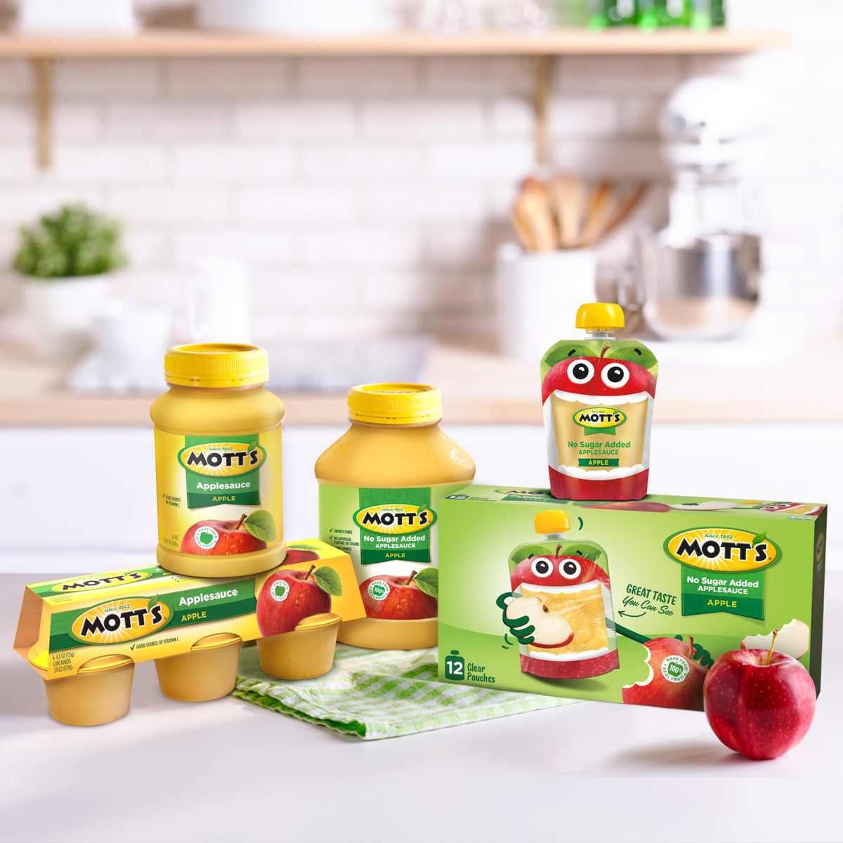 Mott's Applesauce, 4 Oz Cups, 36 Count, No Artificial Flavors, Good Source Of Vitamin C, Nutritious Option For The Whole Family