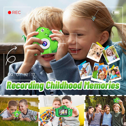 MindPal Kids Camera Toys for 3-8 Year Old Boys Girls, Dinosaur 1080P HD Selfie Digital Camera with 32GB Card, Christmas Birthday Gift for Kids