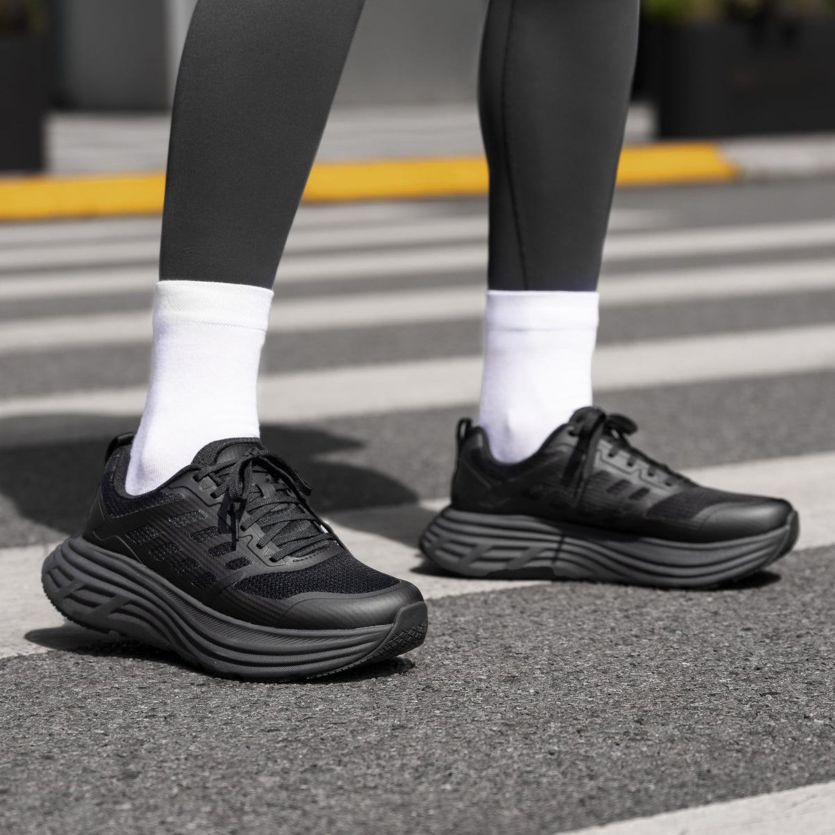 NORTIV 8 Women's Walking Shoes Cushion Running Tennis Shoes ActiveFloat Non-Slip Comfortable Breathable Workout Gym Sports Athletic Fashion Sneakers,Size 7.5,All Black,SNWS245W