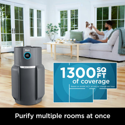Shark Air Purifier for Home with NeverChange HEPA Air Filter, 1300 sq. ft. for Powerful Multi-Room Purification, 5-Year Filter, Filters Smoke, Captures 99.98% of Particles & Dust, HP301