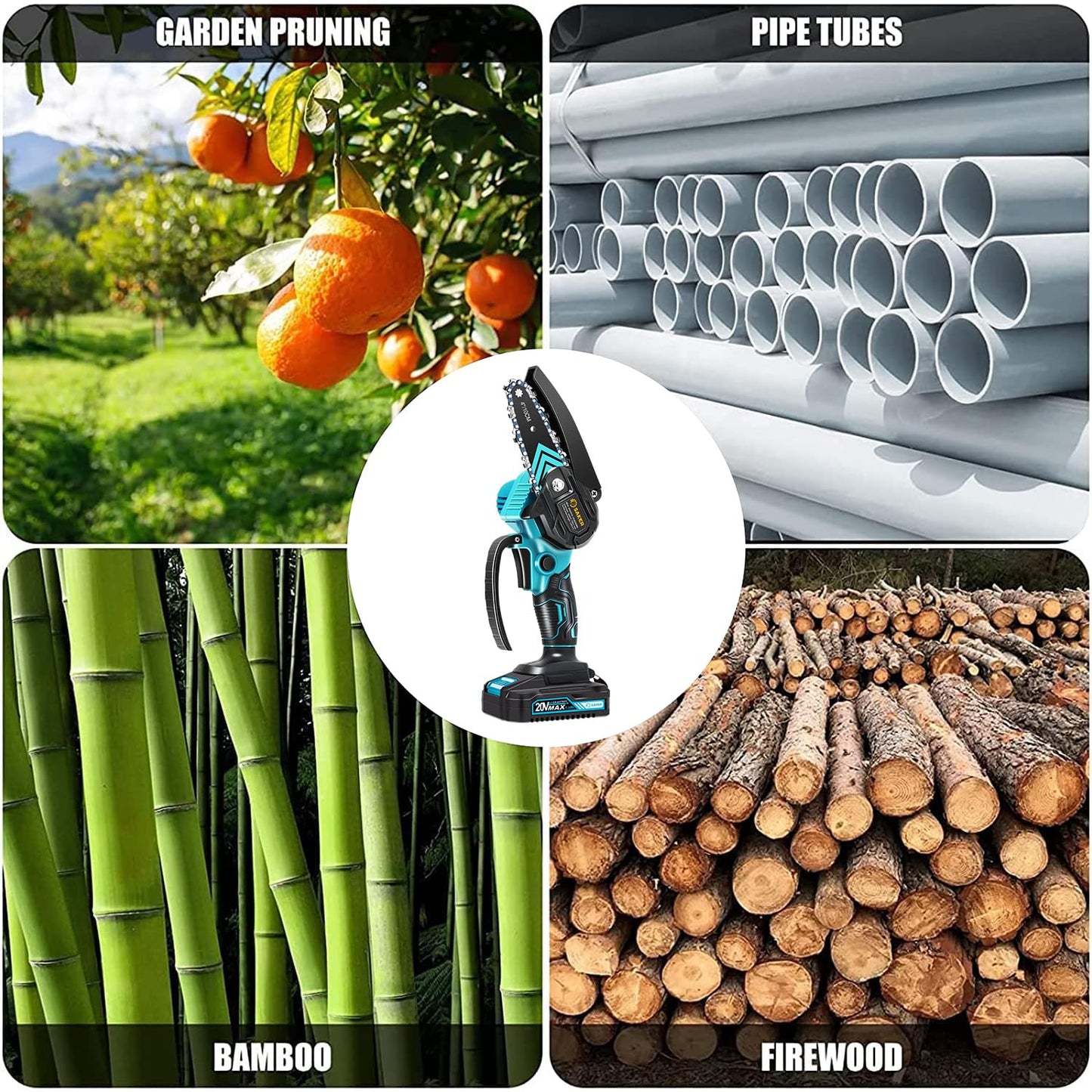 Saker Mini Chainsaw,Portable Electric Chainsaws Cordless,Handheld Chain Saw Pruning Shears Chain Saws for Tree Branches,Courtyard,Household and Garden Gifts for Men Dad Husband Women