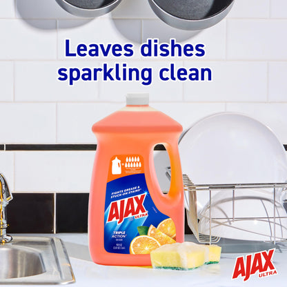 Ajax Ultra Liquid Dish Soap Orange Scent, Triple Action, 90 fl oz Bottle