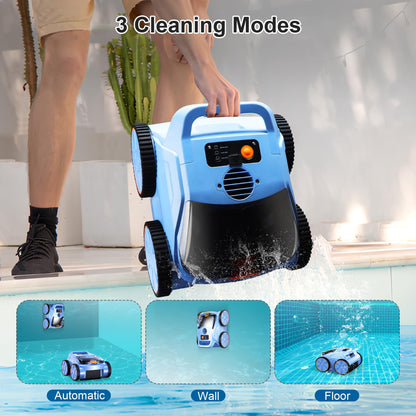 (2025 New) Robotic Pool Vacuum, Robotic Pool Cleaner for Inground Pools, Smart Navigation, Floor/Wall/Waterline Cleaning, 150 Mins Runtime for Pool Up to 2000 Sq.ft