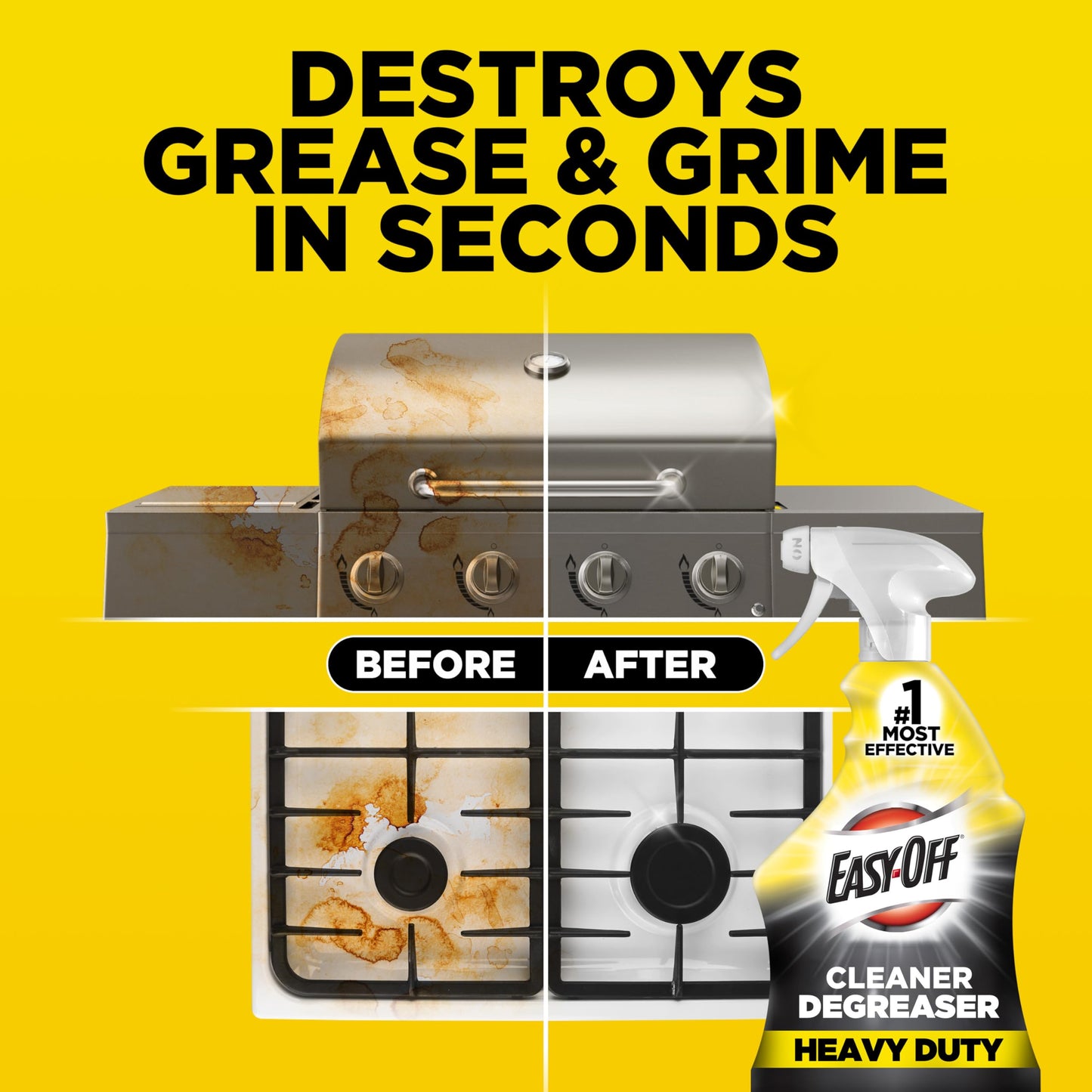 Easy-Off Heavy Duty Degreaser Cleaner Spray, Kitchen Degreaser, 32 Oz