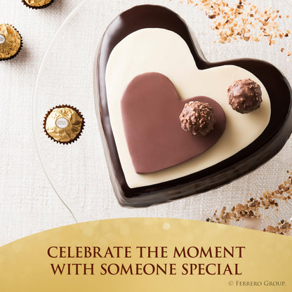 Ferrero Rocher, 16 Count, Gourmet Milk Chocolate Hazelnut, Valentine's Chocolate, Individually Wrapped, 6.2 oz
