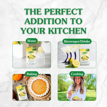 True Lemon 100ct (Pack of 1) - Water Enhancer - Bulk Dispenser - 0 Calorie Drink Mix Packets For Water - Sugar Free Lemon Flavoring Powder Packets