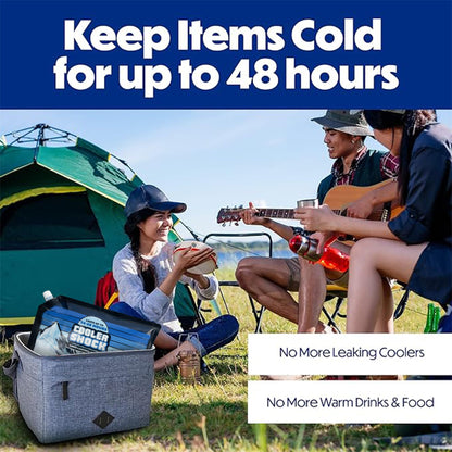 Cooler Shock Ice Packs for Cooler - Long Lasting Reusable Freezer Packs for Coolers - Cooler Ice Packs for Camping Gear, Fishing, Road Trips, Beach Must Haves, Large