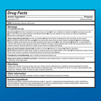Amazon Basic Care Maximum Strength OTC Pain Relief , 4% Lidocaine Patch, 3.9” x 5.5”, 15-Count Box (Previously HealthWise)