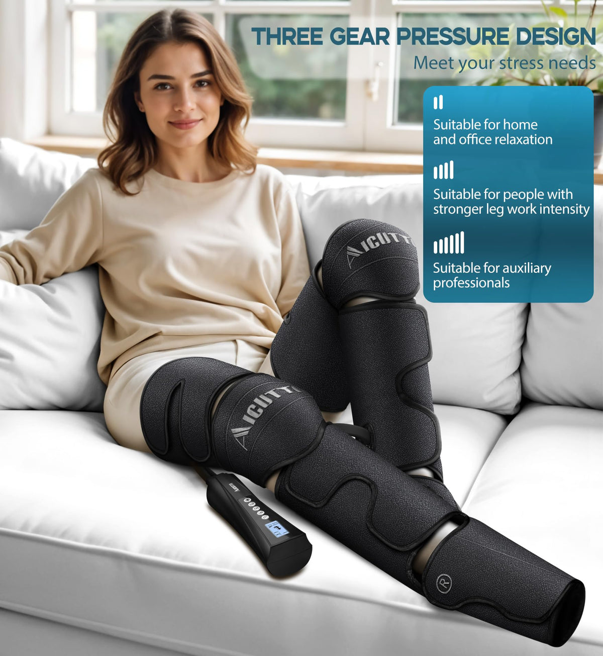 Air Compression Leg & Foot Massager with Heat – Relief for Circulation, Fatigue & Tension – Relaxing Gifts for Dad, Mom, Men & Women – Ideal for Father’s Day, Mother’s Day, Christmas & Birthdays
