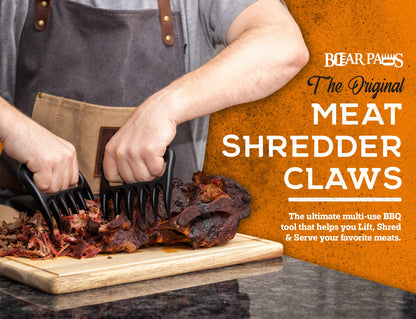 Bear Paws Meat Claws - The Original BBQ Meat Shredder Claws for Pulled Pork, USA Made - Easily Lift, Shred, Pull and Serve Pork, Chicken, Brisket and Turkey - Valentine’s Day Gifts for Men (Black)