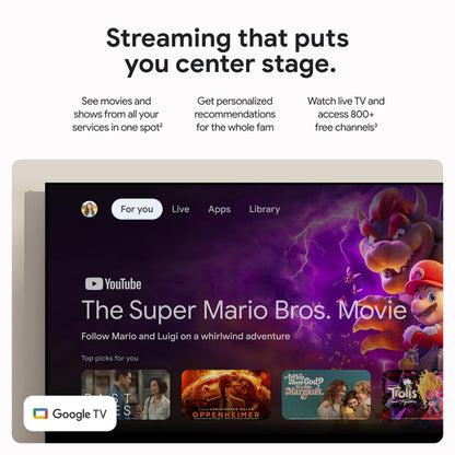 Google TV Streamer 4K - Fast Streaming Entertainment on Your TV with Voice Search Remote - Watch Movies, Shows, Live TV, and Netflix in 4K HDR - Smart Home Control - 32 GB of Storage - Porcelain