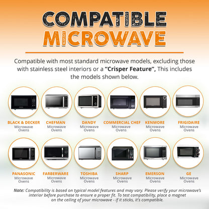 HOVER COVER Magnetic Splatter Cover, 12-Inch Clear BPA-Free Food Lid, Vented Plate Guard with Steam Vents, Anti-Splash Microwave Lid, Dishwasher Safe, Space-Saving Magnetic Storage - Onyx Black