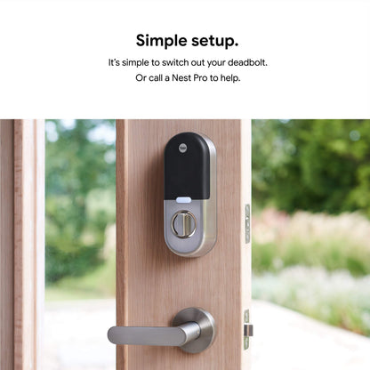 Google Nest x Yale Lock - Tamper-Proof Smart Lock for Keyless Entry - Keypad Deadbolt Lock for Front Door - Satin Nickel