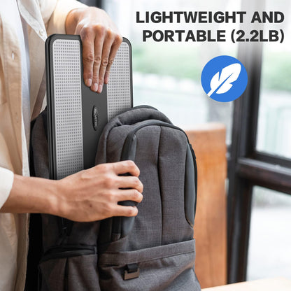 AboveTEK Portable Laptop Lap Desk w/ Retractable Left/Right Mouse Pad Tray, Non-Slip Heat Shield Tablet Notebook Computer Stand Table w/ Sturdy Stable Work Surface for Bed Sofa Couch or Travel