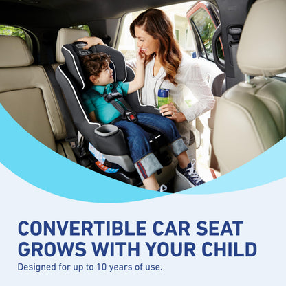 Graco Extend2Fit Convertible Baby Car Seat, Rear and Forward Facing, Adjustable Extension Panel for Extra Legroom, Gotham