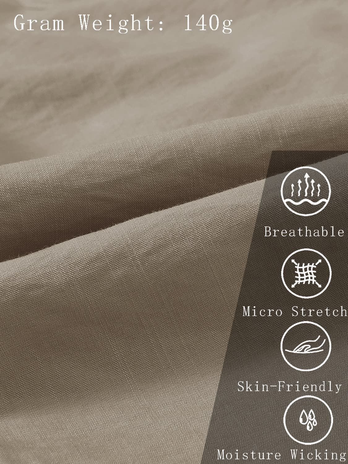 MoFiz Women's Cargo Pants Hiking Joggers Summer Lightweight Quick Dry Athletic Outdoor Sports Sweatpants Travel Casual Button Pockets Khaki M