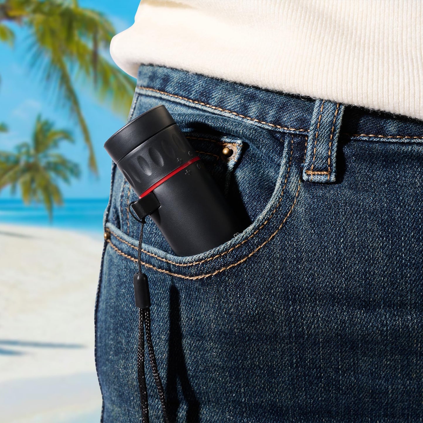 Mini Monocular Telescope Focusing Optical Binoculars Waterproof and Non-Slip Monoculars for Adults, Black