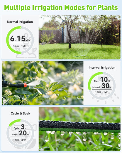 RainPoint WiFi Water Timer for Garden Hose with Brass Inlet, 2-Zone Smart Hose Timer, WiFi Irrigation Controller, Automatic Sprinkler Watering System for Lawns and Yard