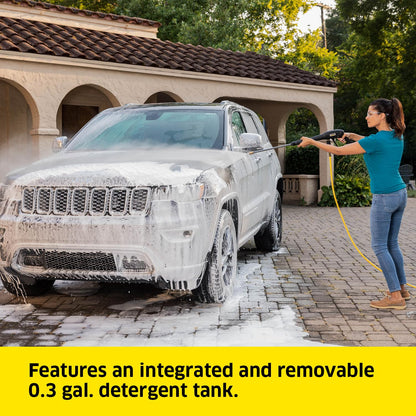 Karcher Pressure Washer K1700, Max 2125 PSI, 3 Spray Nozzles, Detergent Tank, For Cars, Driveways, Siding, Patios, 1.46 max. GPM