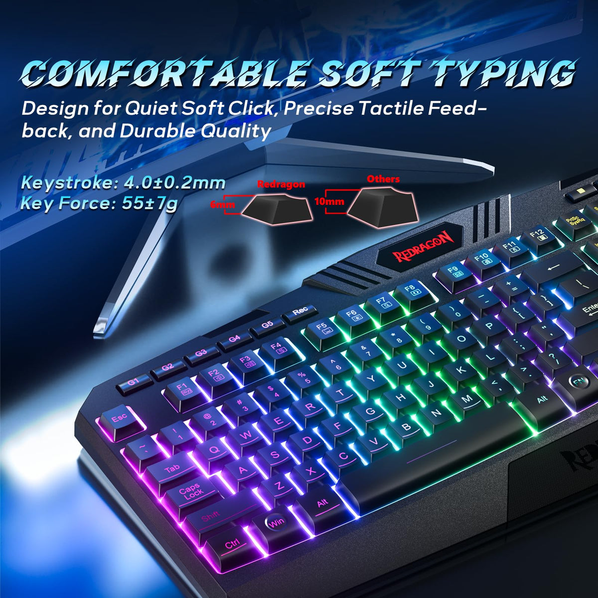 Redragon S101-3 PRO Gaming Keyboard and Mouse, RGB Backlit Programmable Keyboard Mouse with Software, Independent Macro Record Keys, Value Combo Set, New Update Version